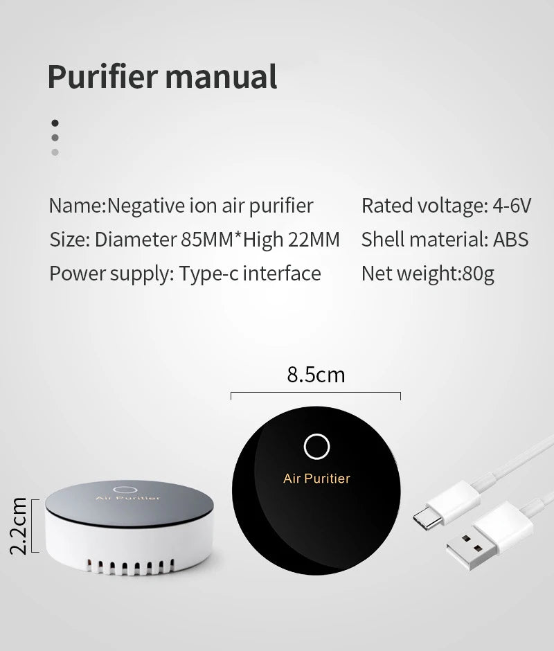 Car Air Sterilizer Purifier Usb Oxygen Cleaner Ozone Generator Air Purifier Filter Smoke Remover Smart Gadgets Car Supplies