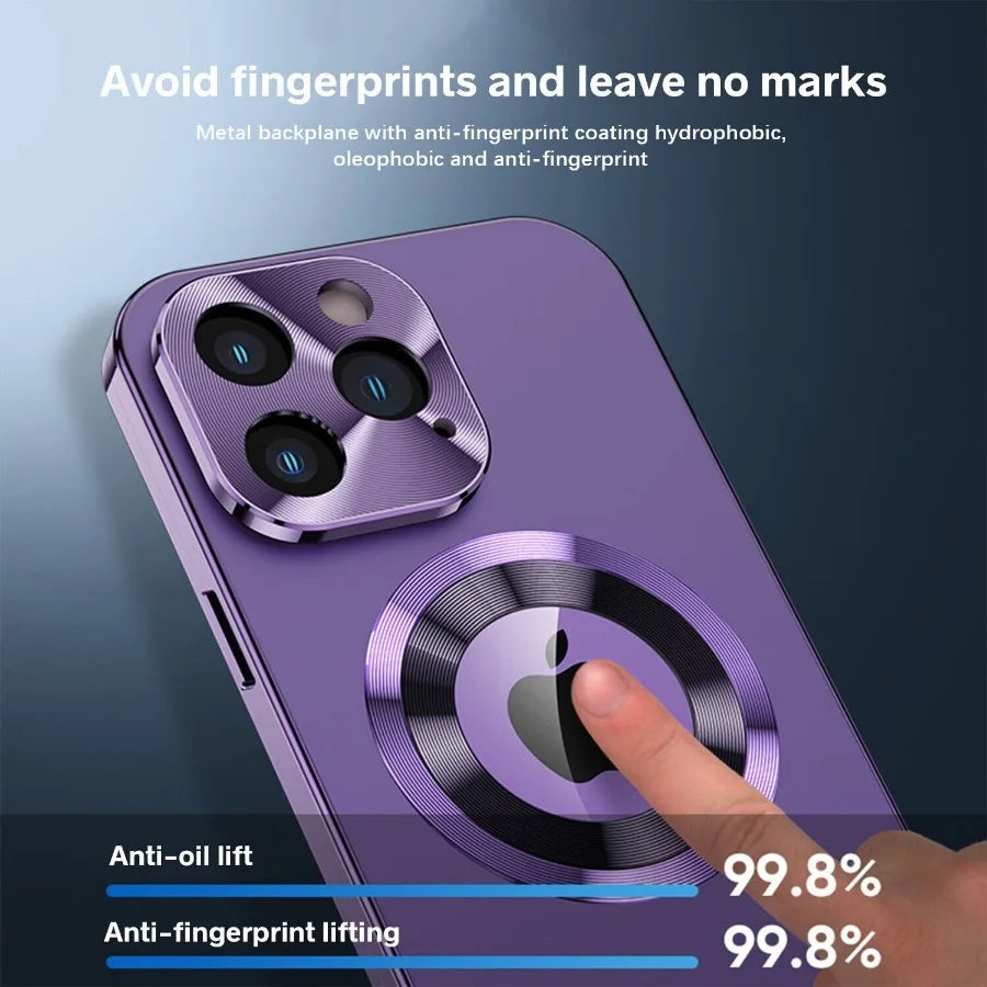 For iPhone16 15 14 Plus 13 12Pro Max Full Aluminum Metal Magnetic Case Double-Sided Protection Shockproof Cover Screen Protector