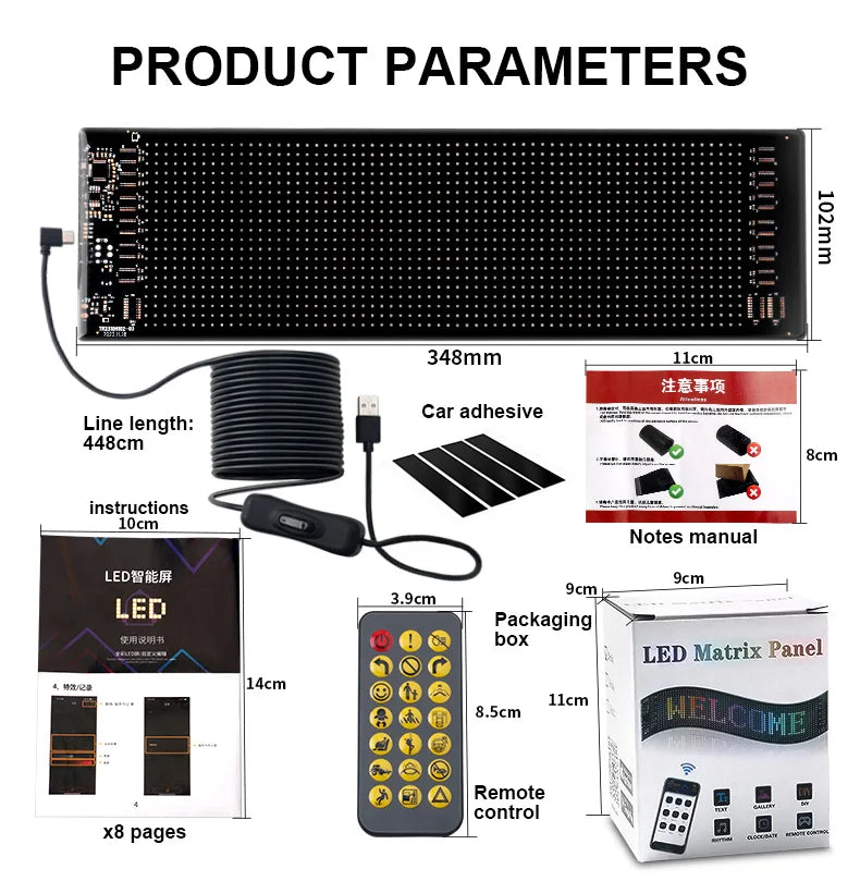 Rayhome Synchronize Multiple Devil Eyes Light Bluetooth APP Control LED Display Scrolling Sign Light for Car Truck Windshield