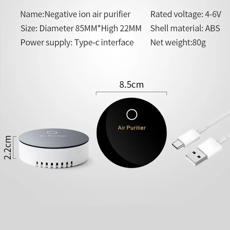 Car Air Sterilizer Purifier Usb Oxygen Cleaner Ozone Generator Air Purifier Filter Smoke Remover Smart Gadgets Car Supplies