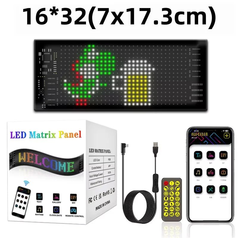 Rayhome Synchronize Multiple Devil Eyes Light Bluetooth APP Control LED Display Scrolling Sign Light for Car Truck Windshield