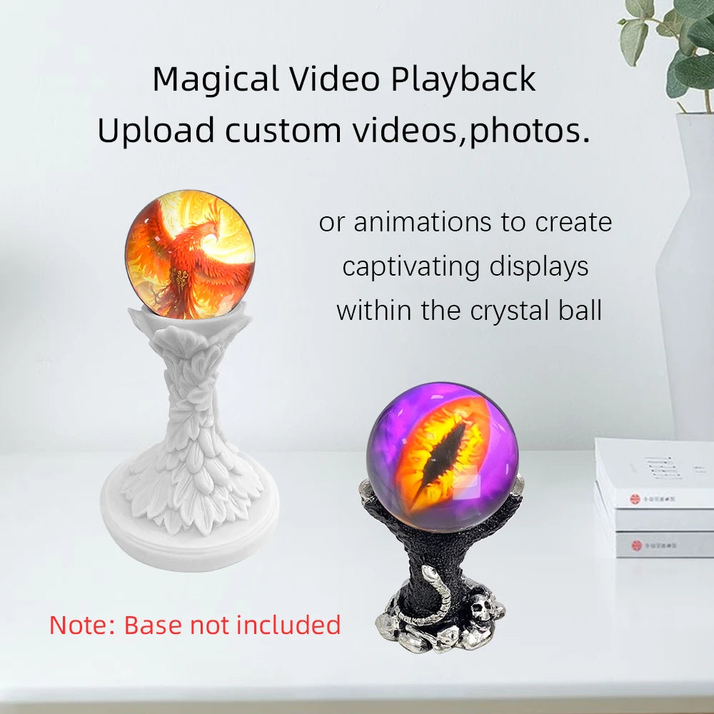 Customizable Video Glass Ball Diy Art Glass Ball Lamp - Spherical Pixel Display, Detachable Video Screen Custom Birthday Gifts