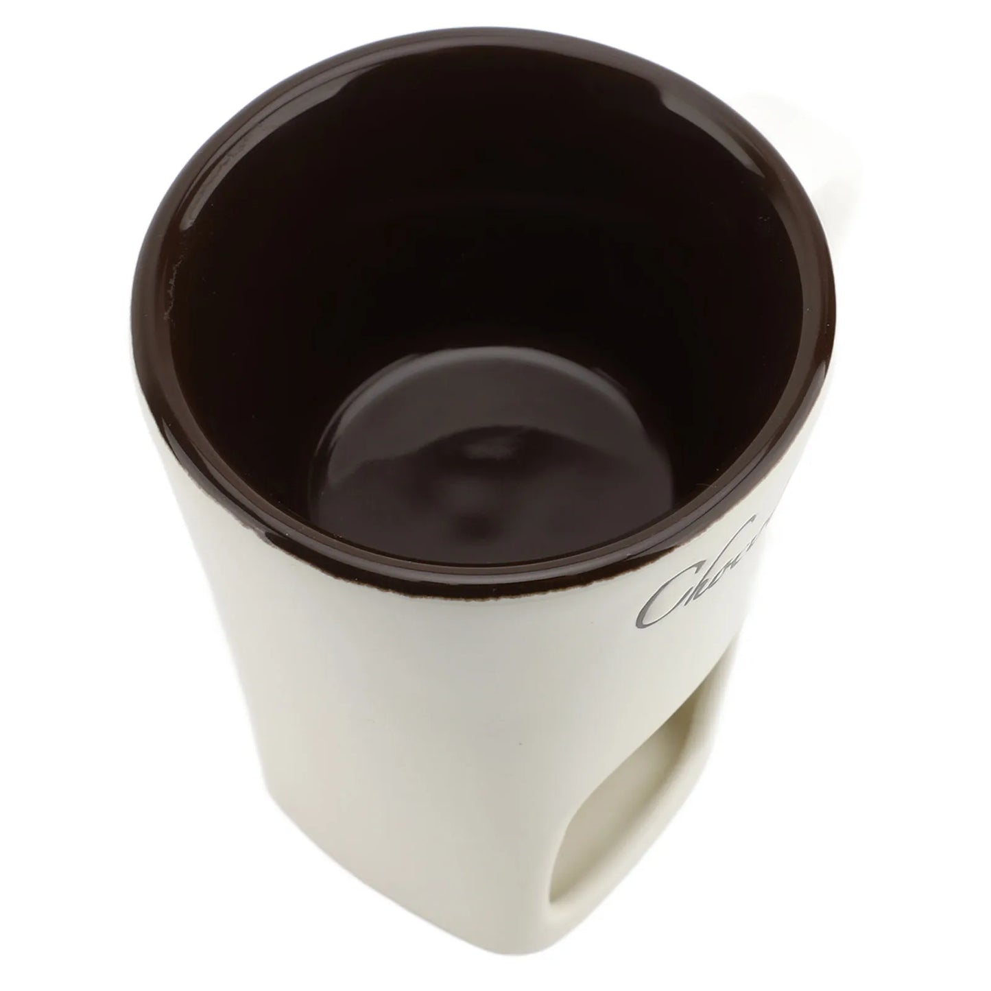 Chocolate Melting Fondue Mug Ceramic Butter Warmer Pot Chocolate Melting Supplies with Fork for Kitchen