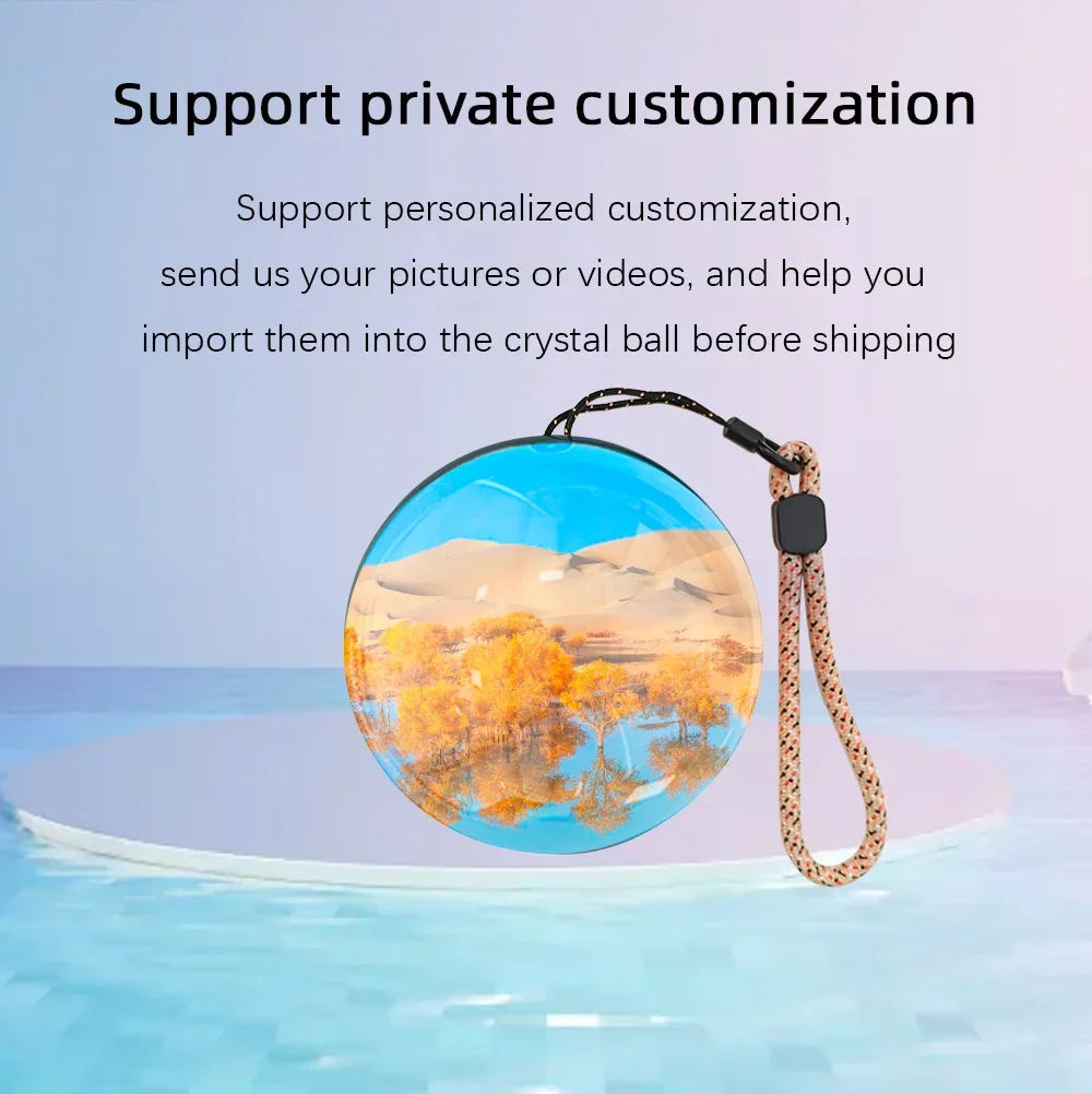 Customizable Video Glass Ball Diy Art Glass Ball Lamp - Spherical Pixel Display, Detachable Video Screen Custom Birthday Gifts