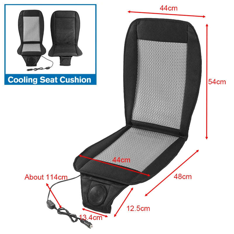DC 12V 3D Spacer Car Summer Cool Air Seat Cushion With 8Fan Fast Blowing Ventilation Seat Cooling Pat Refrigerated Seat
