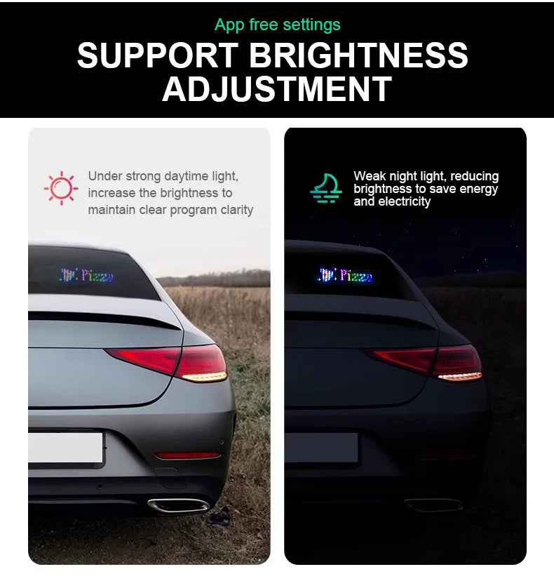 Rayhome Synchronize Multiple Devil Eyes Light Bluetooth APP Control LED Display Scrolling Sign Light for Car Truck Windshield