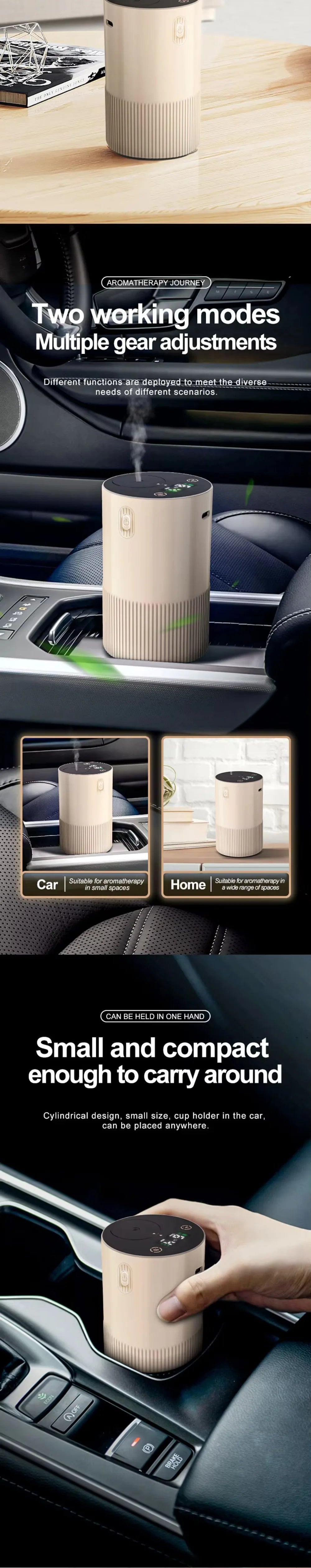 Portable Essential Oil Diffuser Smell Distributor Electric Smell For Home Office Car Air Freshener Rechargeable Scent Diffusers