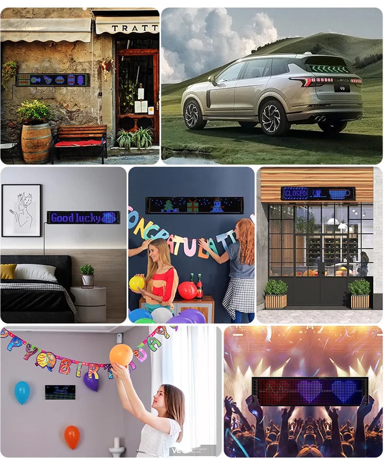 Rayhome Synchronize Multiple Devil Eyes Light Bluetooth APP Control LED Display Scrolling Sign Light for Car Truck Windshield