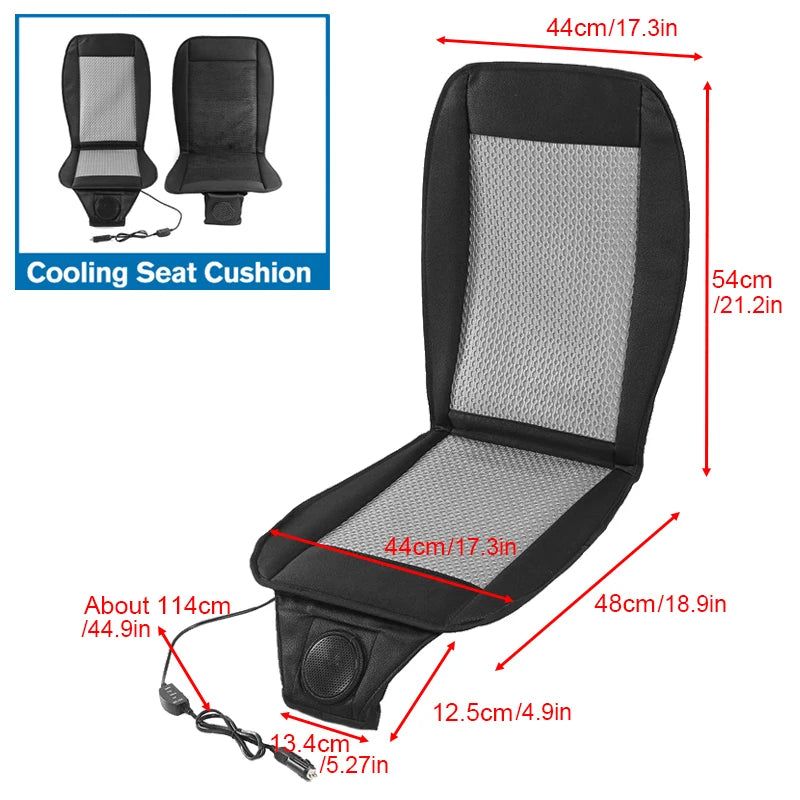 DC 12V 3D Spacer Car Summer Cool Air Seat Cushion With 8Fan Fast Blowing Ventilation Seat Cooling Pat Refrigerated Seat