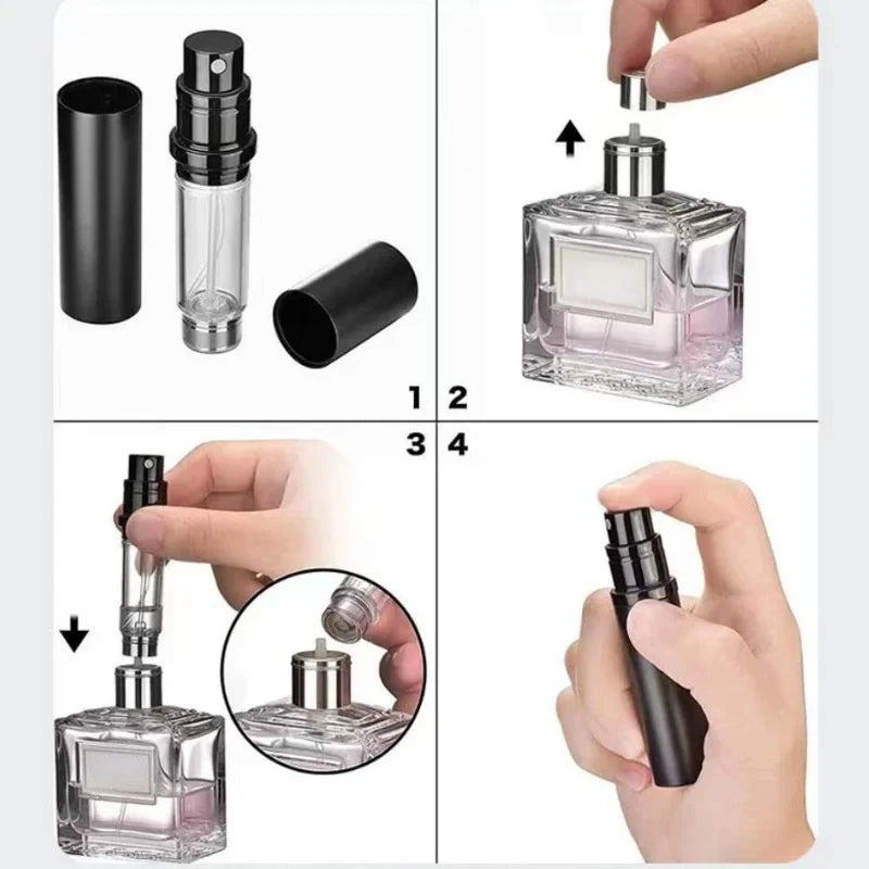 10ml 5ml Mini Bottom Filling Perfume Spray Dispenser Bottles Cosmetic Refillable Spray Atomizer Portable Liquid Container Bottle