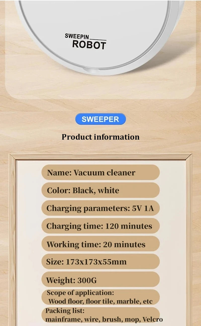 Xiaomi 3-in-1Smart Sweeping Robot Intelligent Cleaner Household Rechargeable Fully Automatic Vacuum Cleaner Suction Pet Hair New