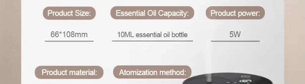 Portable Essential Oil Diffuser Smell Distributor Electric Smell For Home Office Car Air Freshener Rechargeable Scent Diffusers