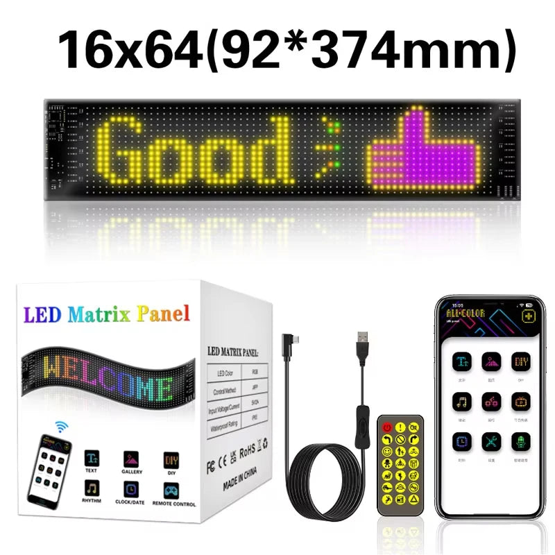 Rayhome Synchronize Multiple Devil Eyes Light Bluetooth APP Control LED Display Scrolling Sign Light for Car Truck Windshield