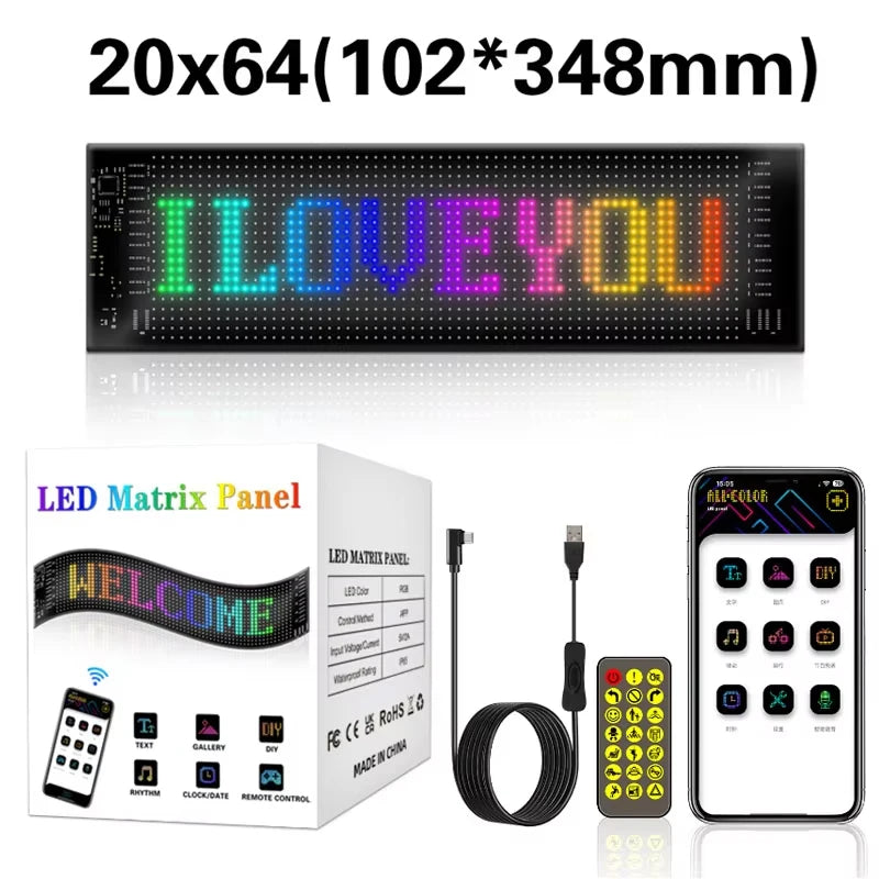 Rayhome Synchronize Multiple Devil Eyes Light Bluetooth APP Control LED Display Scrolling Sign Light for Car Truck Windshield